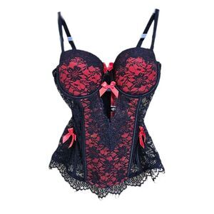 y2k goth dark fairy morbid threads hot topic red black lace corset